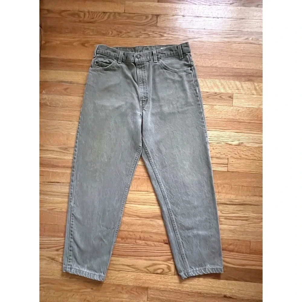 Vintage Levis 550 Jeans Mens 36x30 Gray Light Wash Relaxed Fit Tapered Denim